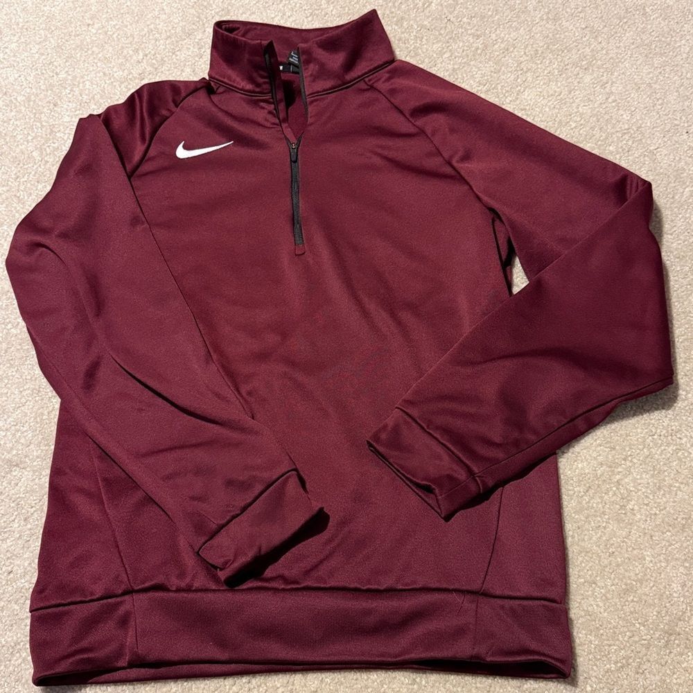 Nike men's maroon quarter zip size small